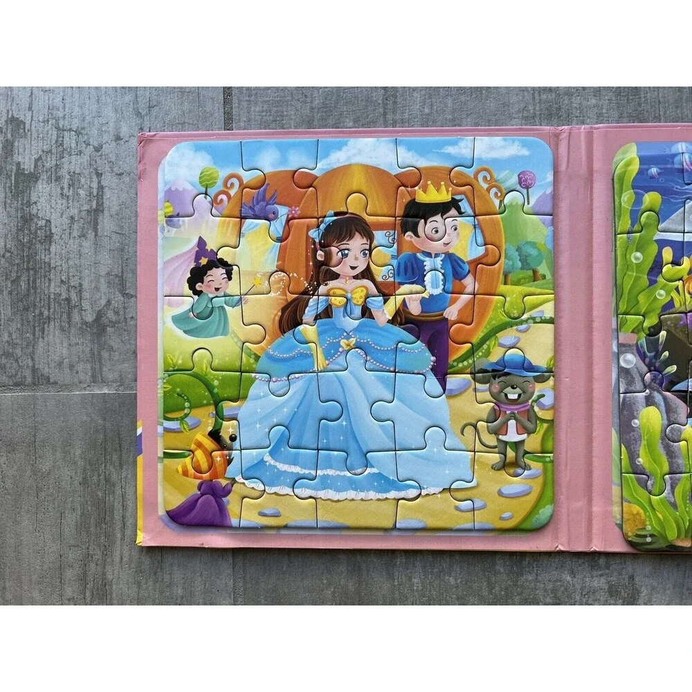 MAGNETIC PUZZLES Jigsaw Travel Folding 97 pcs Car Book 3-6 Years 3 in 1 Kids Fun